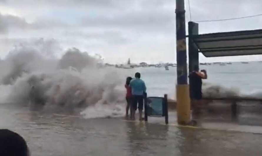 Captan fuertes olas en Santa Elena